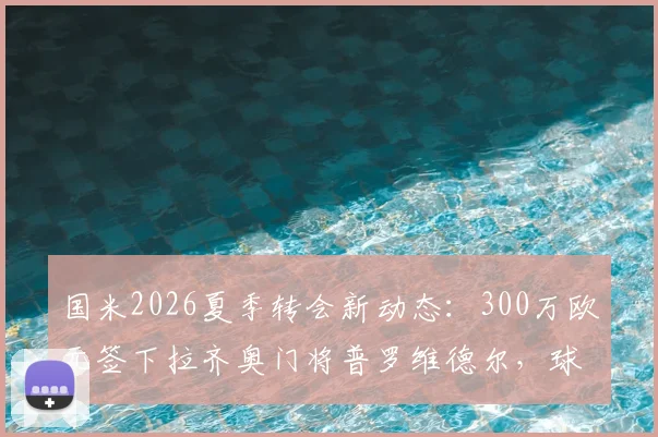 国米2026夏季转会新动态：300万欧元签下拉齐奥门将普罗维德尔，球队门将位置关键补强解读