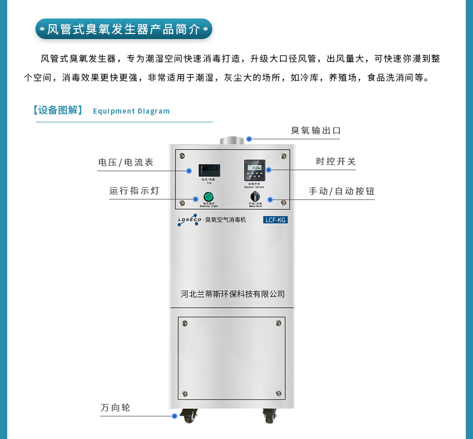 蘭蒂斯冷庫臭氧空氣消毒機LCF-KG-30使用情況